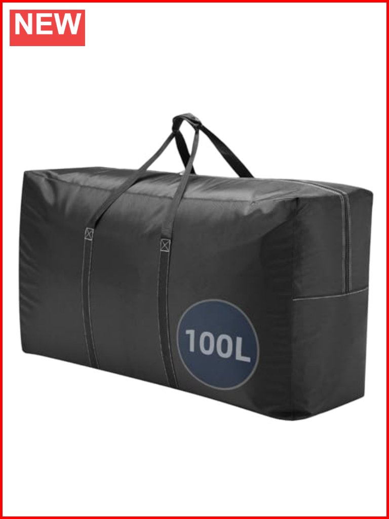 Extra Large Travel Duffel Bag, 100l Waterproof, Durable Zippers, Heavy Duty